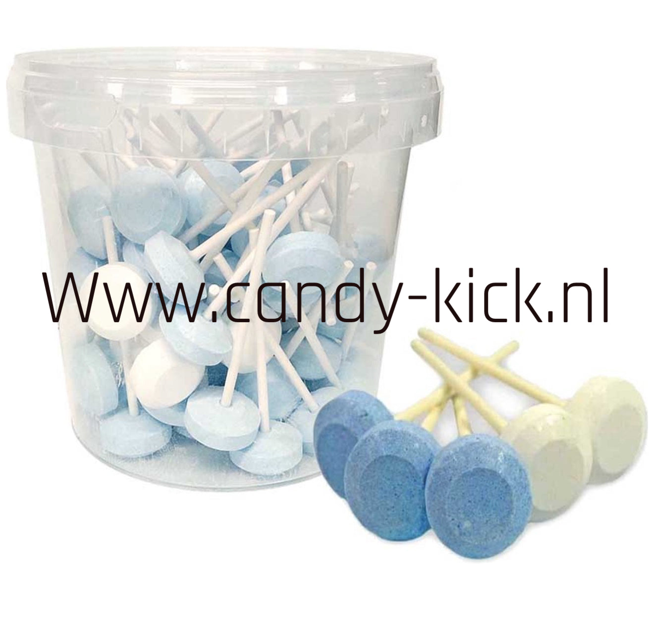 Dextrose Lolly's Blauw-Wit
