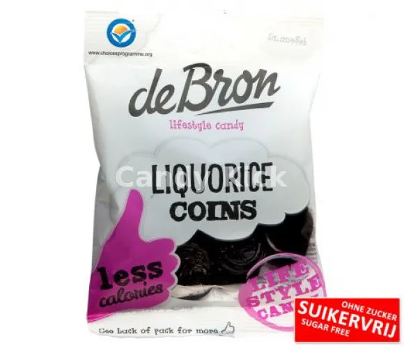 De Bron Liquorice Coins Sugarfree 100 gr.